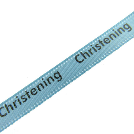 Christening Ribbon - 3m x Blue or Pink Christening Ribbon - 6mm Wide