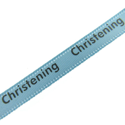 Christening Ribbon - 3m x Blue or Pink Christening Ribbon - 6mm Wide