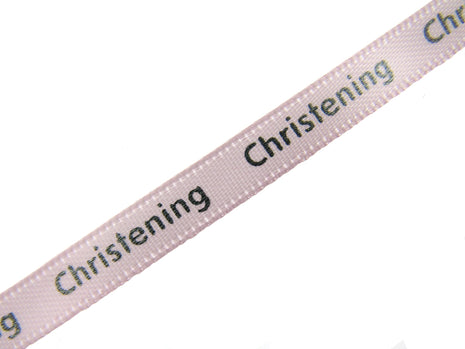 Christening Ribbon - 3m x Blue or Pink Christening Ribbon - 6mm Wide