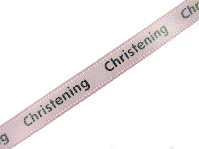 Christening Ribbon - 3m x Blue or Pink Christening Ribbon - 6mm Wide