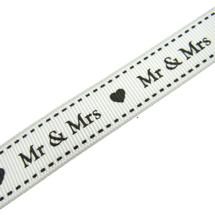 Wedding Ribbon "Mr & Mrs" by Berties Bows - with Heart x 3m BTB144