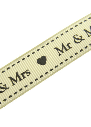 Wedding Ribbon "Mr & Mrs" by Berties Bows - with Heart x 3m BTB144