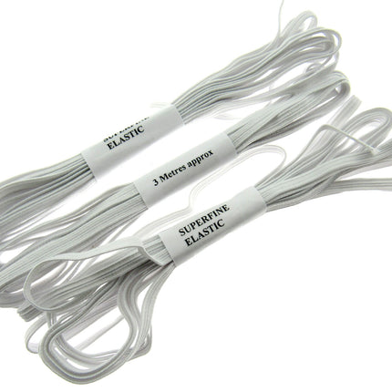 Flat Corded Knicker Elastic Bundles 3 x 3m - Approx. 5mm Wide - Superfine - ThreadandTrimmings