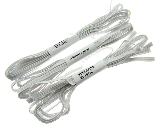 Flat Corded Knicker Elastic Bundles 3 x 3m - Approx. 5mm Wide - Superfine - ThreadandTrimmings