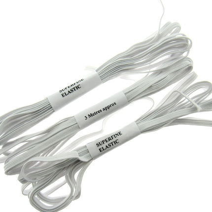 Flat Corded Knicker Elastic Bundles 3 x 3m - Approx. 5mm Wide - Superfine - ThreadandTrimmings