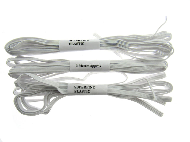 Flat Corded Knicker Elastic Bundles 3 x 3m - Approx. 5mm Wide - Superfine - ThreadandTrimmings