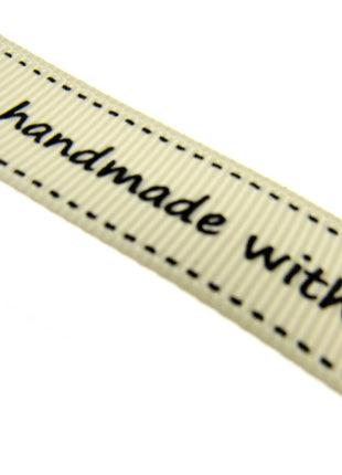 Bertie's Ivory "Handmade with Love Symbol" 16mm - Grosgrain -  BTB010