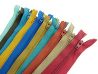 Egyptian Sample Mix - Nylon Craft Zips - 10 x Zips From A Choice Of 10 Sizes