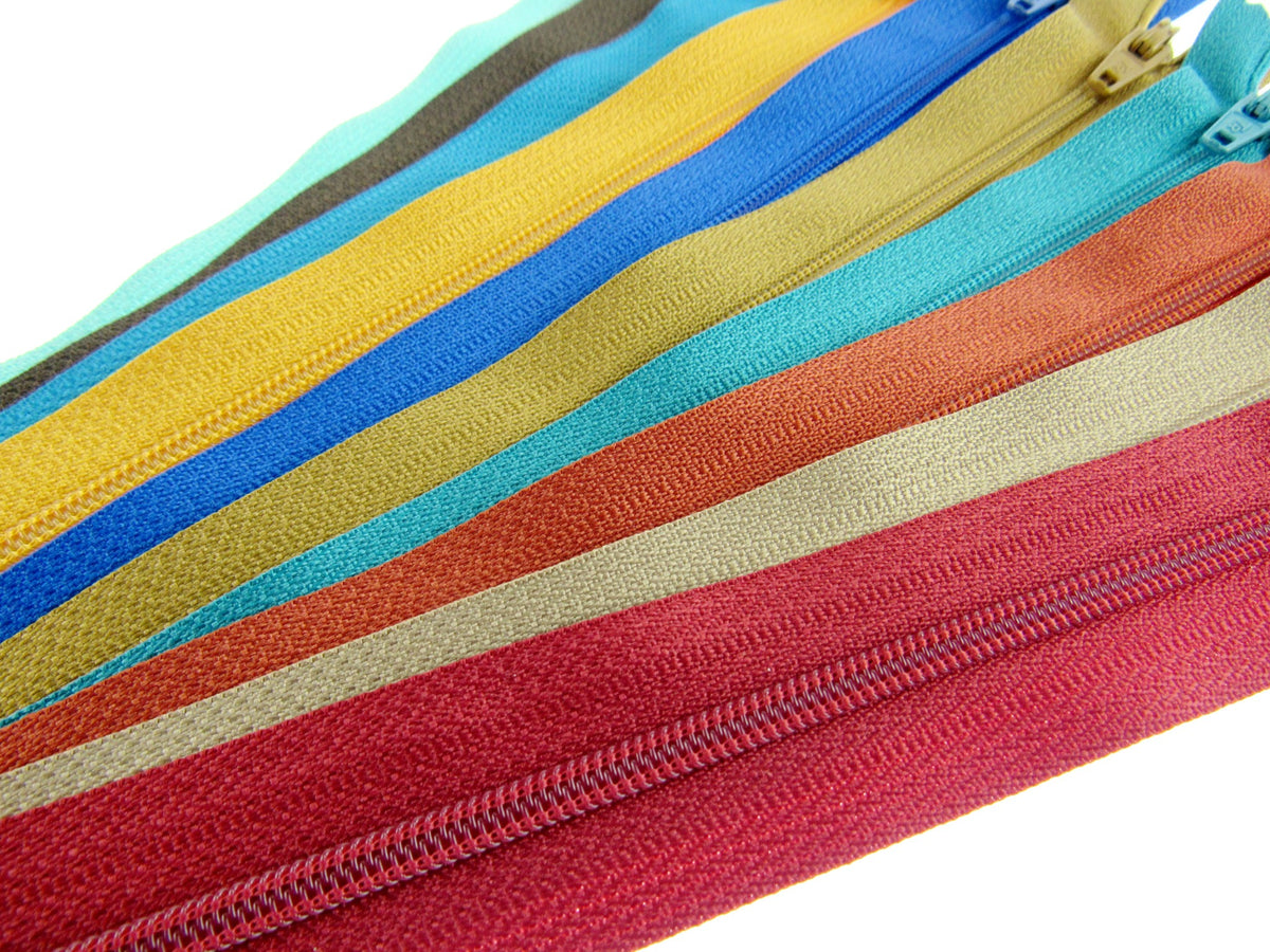 Nylon Closed End Zips - Egyptian Sample Mix - 10 Pack - 10 Sizes - 6 ...