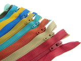 Egyptian Sample Mix - Nylon Craft Zips - 10 x Zips From A Choice Of 10 Sizes