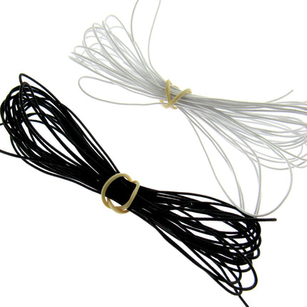 Thin Round Elastic Hat Elastic by Habicraft 1mm 1.5mm 2mm 3mm In Black or White - ThreadandTrimmings