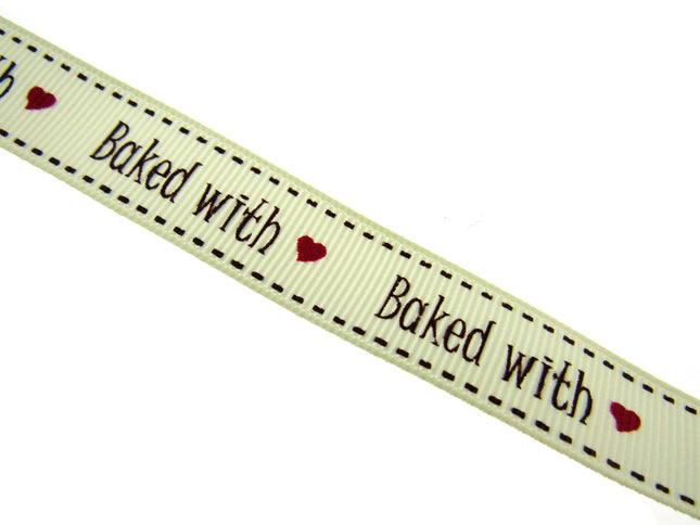 Bertie's Ivory "Baked with Love " - 16mm Grosgrain - BTB039