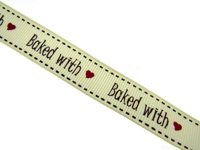 Bertie's Ivory "Baked with Love " - 16mm Grosgrain - BTB039