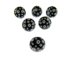 Round Black Shank Buttons with Daisy Print - 15mm - WB364424