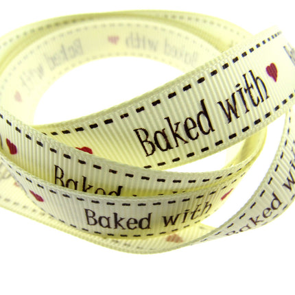 Bertie's Ivory "Baked with Love " - 16mm Grosgrain - BTB039