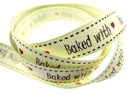 Bertie's Ivory "Baked with Love " - 16mm Grosgrain - BTB039