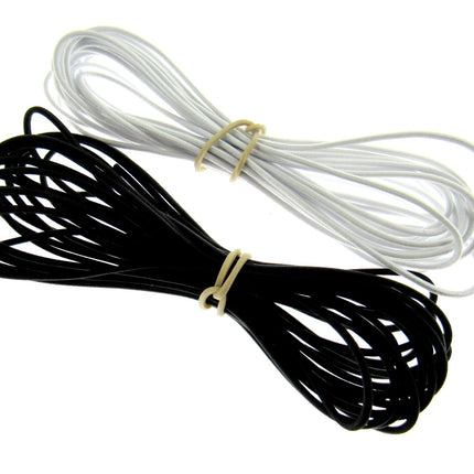 Thin Round Elastic Hat Elastic by Habicraft 1mm 1.5mm 2mm 3mm In Black or White - ThreadandTrimmings