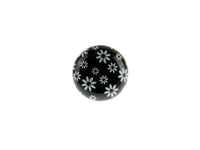 Round Black Shank Buttons with Daisy Print - 15mm - WB364424