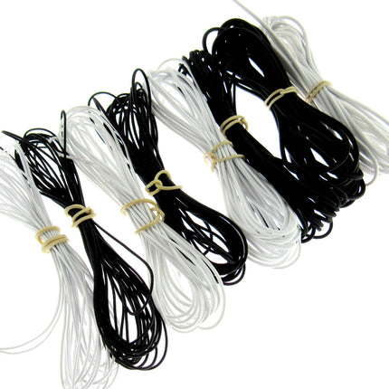 Thin Round Elastic Hat Elastic by Habicraft 1mm 1.5mm 2mm 3mm In Black or White - ThreadandTrimmings