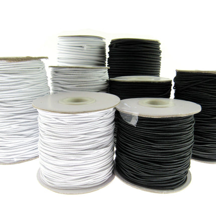 Thin Round Elastic Hat Elastic by Habicraft 1mm 1.5mm 2mm 3mm In Black or White - ThreadandTrimmings