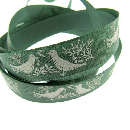 Christmas Turtle Dove Ribbon by Berisfords - 3m Length - 15mm Wide - Peace