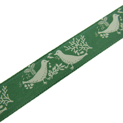 Christmas Turtle Dove Ribbon by Berisfords - 3m Length - 15mm Wide - Peace