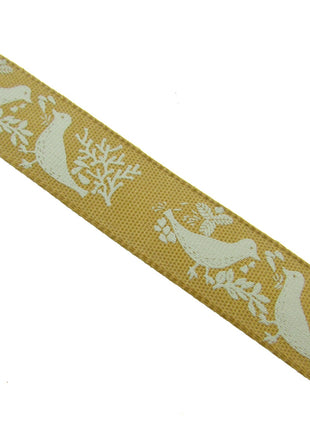Christmas Turtle Dove Ribbon by Berisfords - 3m Length - 15mm Wide - Peace