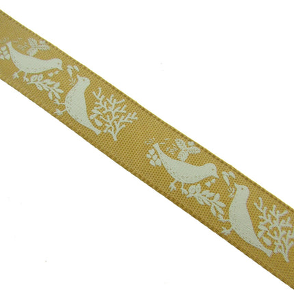 Christmas Turtle Dove Ribbon by Berisfords - 3m Length - 15mm Wide - Peace