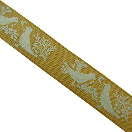 Christmas Turtle Dove Ribbon by Berisfords - 3m Length - 15mm Wide - Peace