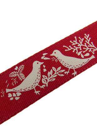 Christmas Turtle Dove Ribbon by Berisfords - 3m Length - 15mm Wide - Peace