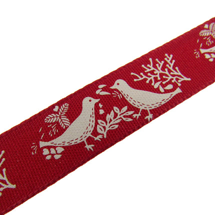 Christmas Turtle Dove Ribbon by Berisfords - 3m Length - 15mm Wide - Peace