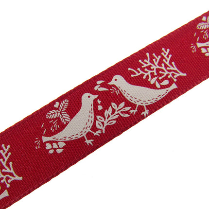 Christmas Turtle Dove Ribbon by Berisfords - 3m Length - 15mm Wide - Peace