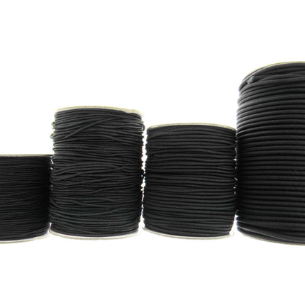Thin Round Elastic Hat Elastic by Habicraft 1mm 1.5mm 2mm 3mm In Black or White - ThreadandTrimmings