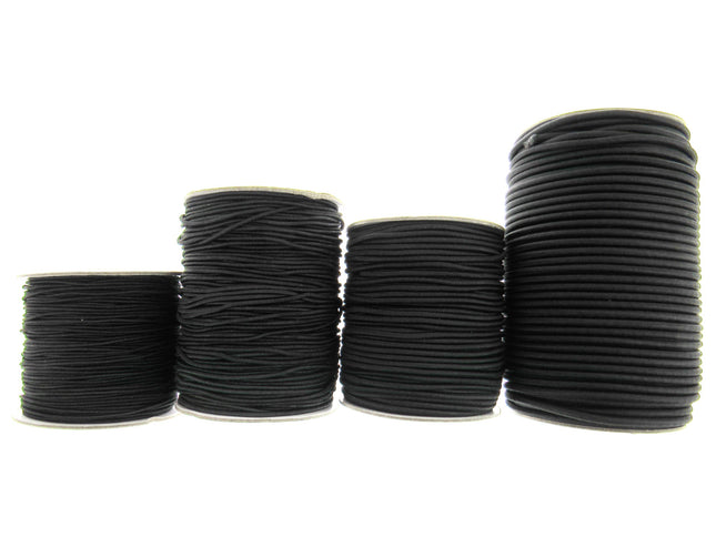 Thin Round Elastic Hat Elastic by Habicraft 1mm 1.5mm 2mm 3mm In Black or White - ThreadandTrimmings