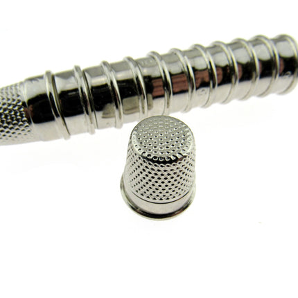 Dressmaker Thimbles Closed End x 12pcs - Nickel Plated Steel Choose From 7 Sizes - ThreadandTrimmings