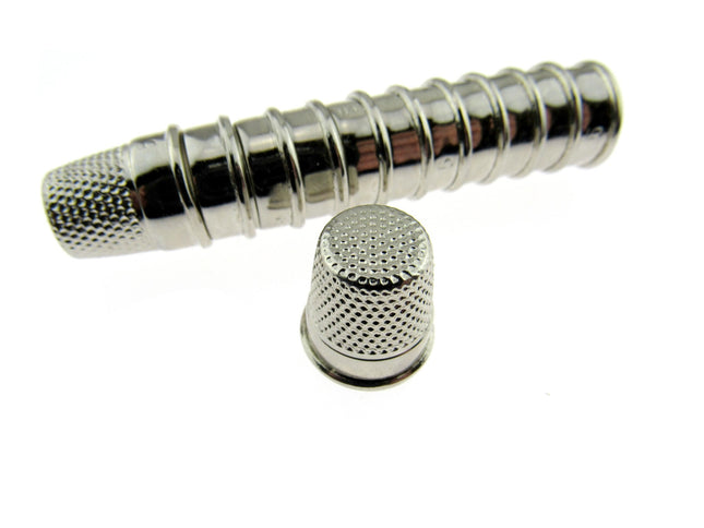Dressmaker Thimbles Closed End x 12pcs - Nickel Plated Steel Choose From 7 Sizes - ThreadandTrimmings