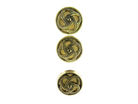Round Celtic Coronet Shank Buttons - Antique Gold Contrasting Background CX6