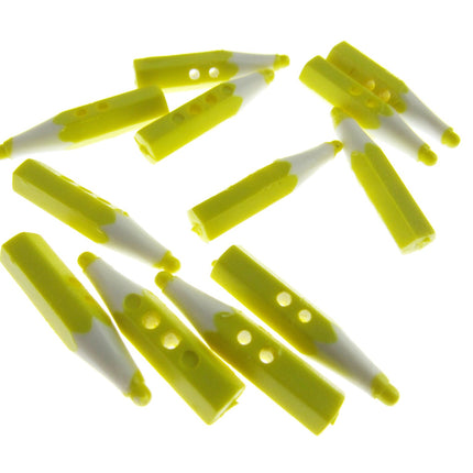 Crayon Pencil Buttons - Choose From 4 Colours - 25mm Long - ThreadandTrimmings