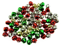 Christmas Jingle Bells - 100 Mixed Colour Pack - Xmas Charms & Pendants