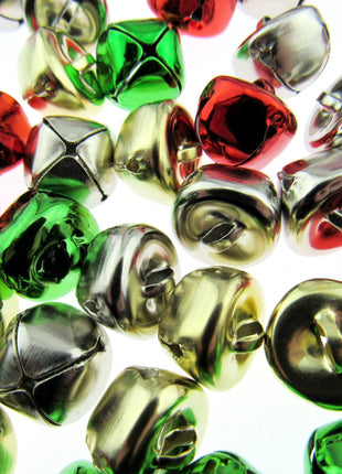 Christmas Jingle Bells - 100 Mixed Colour Pack - Xmas Charms & Pendants