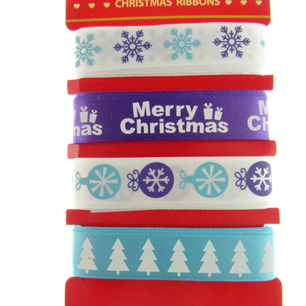 Mixed Christmas Ribbon by Italian Options - 12mm x 4 Designs x 2m Lengths