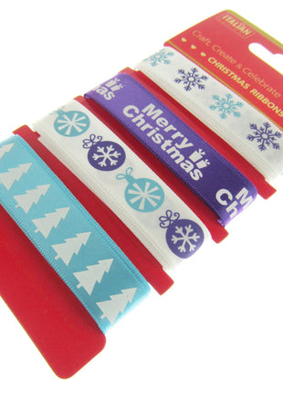 Mixed Christmas Ribbon by Italian Options - 12mm x 4 Designs x 2m Lengths
