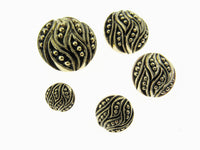 All Over Gold Leaf Shank Buttons - 5 x Sizes - CX34