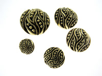 All Over Gold Leaf Shank Buttons - 5 x Sizes - CX34