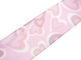 5m x 38mm Organza Ribbon with Red and Pink Love Hearts for Valentines Day