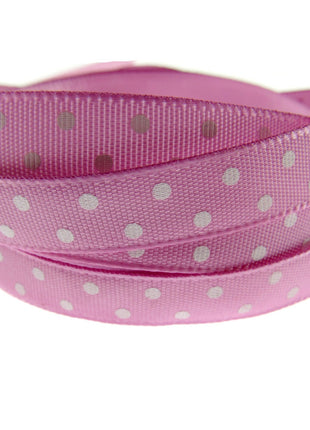 Polka Dot Spotty Satin Ribbon 10mm Ribbon with Woven Edge  8 Colours - ThreadandTrimmings