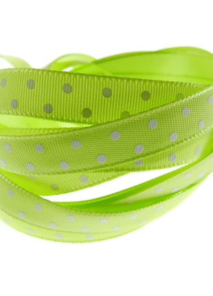 Polka Dot Spotty Satin Ribbon 10mm Ribbon with Woven Edge  8 Colours - ThreadandTrimmings