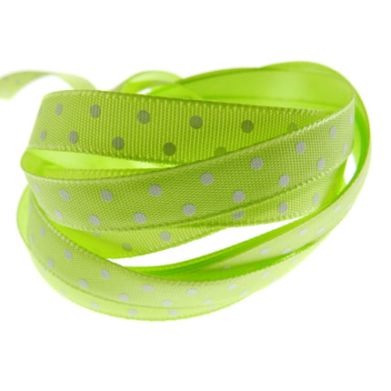 Polka Dot Spotty Satin Ribbon 10mm Ribbon with Woven Edge  8 Colours - ThreadandTrimmings