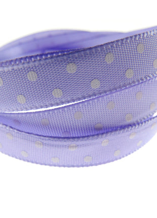 Polka Dot Spotty Satin Ribbon 10mm Ribbon with Woven Edge  8 Colours - ThreadandTrimmings