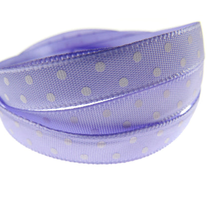 Polka Dot Spotty Satin Ribbon 10mm Ribbon with Woven Edge  8 Colours - ThreadandTrimmings